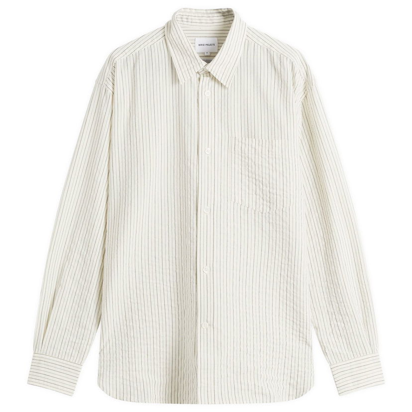 Srajce NORSE PROJECTS Norse Projects Mo Oversized Stripe Shirt Bela | N40-0828-2033