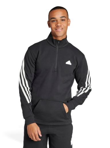Pleteni pulover adidas Performance Sportswear Future Icons 3-Stripes Half-Zip Crewneck Črna | IN3314