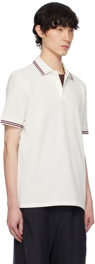 Polo majica Moncler Moncler Cotton Piquet Polo with Striped Trim Bela | K10918A0000789A16, 1