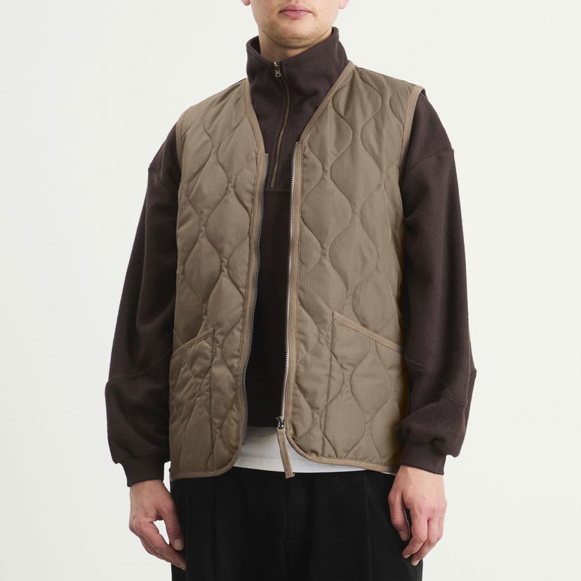 Telovnik TAION Military Quilted Zip Vest Bež | TAION-001ZML-1-DKH