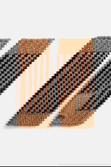 Modni dodatki UGG CHUNKY Knitted Striped Wool Blend Hat and Fingerless Gloves Set Večbarvna | 103605, 2