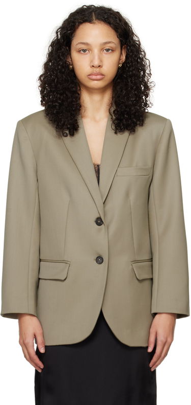 Plašči Anine Bing Quinn Single-Breasted Blazer Zelena | A-01-7073-250, 0
