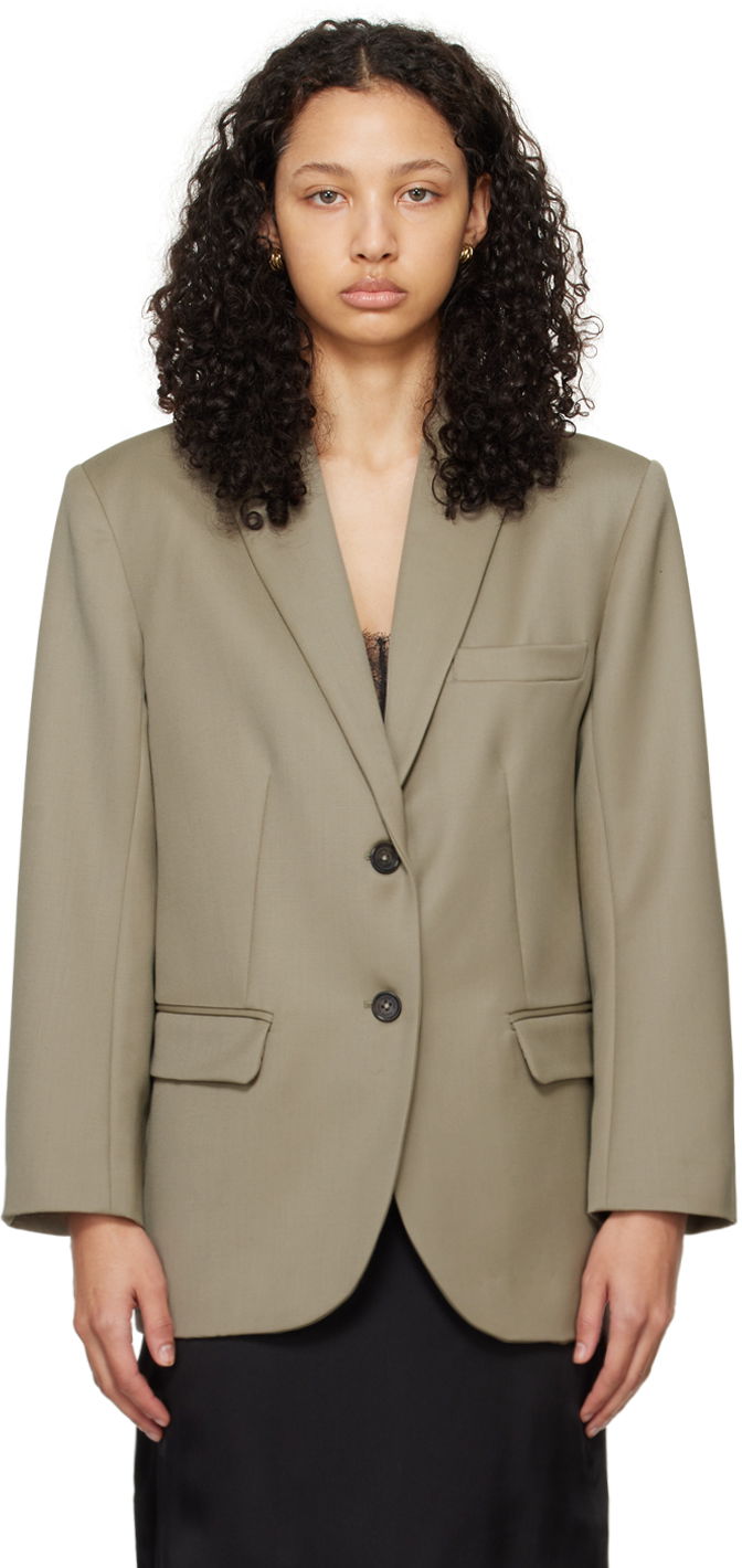 Plašči Anine Bing Quinn Single-Breasted Blazer Zelena | A-01-7073-250