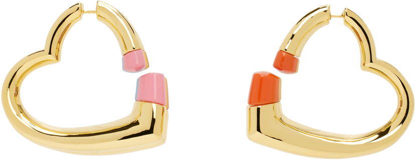 Uhani Casablanca Casablanca Heart Hoop Earrings Večbarvna | AS25-JW-280-01