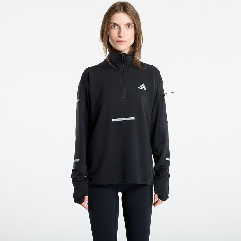 Pulover adidas Performance Adi365 Running Climawarm+ Half-Zip Sweatshirt Črna | JP3842