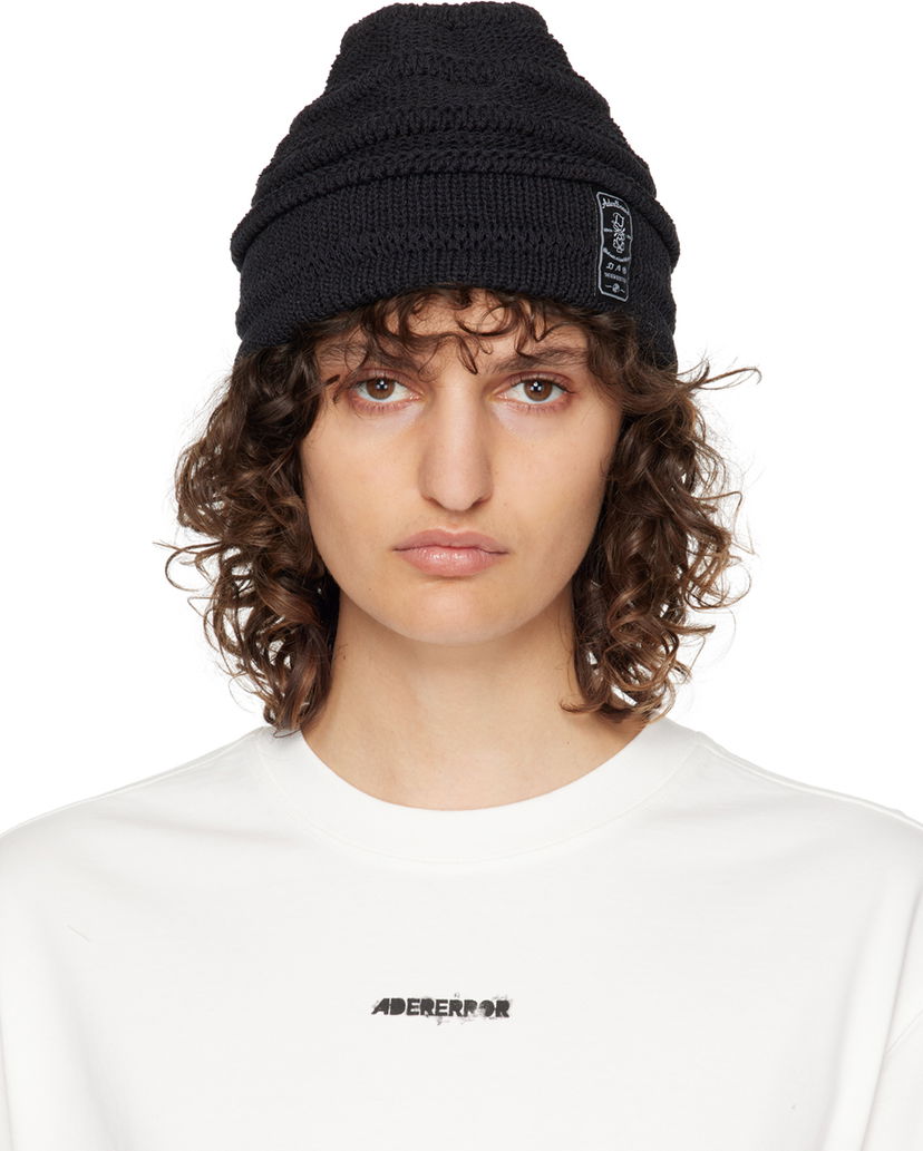 Beanie ADER ERROR Montblanc Black Knitted Beanie Črna | BMADSSHW0503BK