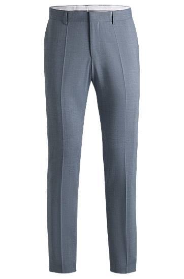 Hlače BOSS Patterned Virgin-Wool Blend Formal Trousers Modra | 50540713, 0