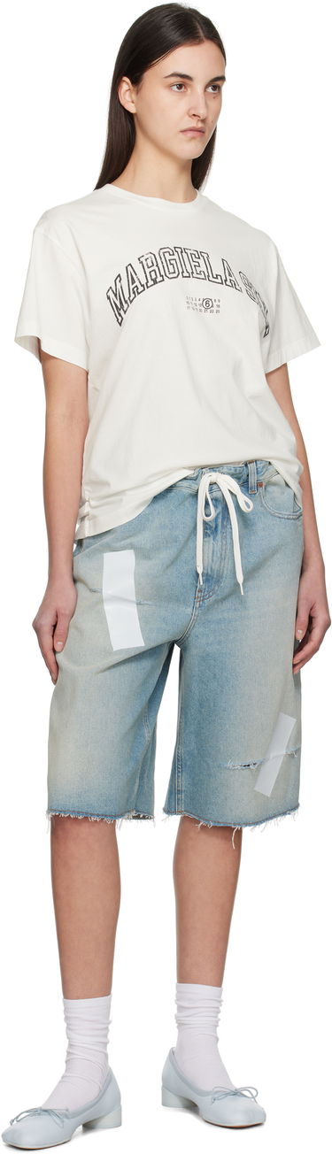 Majica Maison Margiela MM6 Maison Margiela Varsity Print T-Shirt Bela | SH0GC0046 S24312, 4