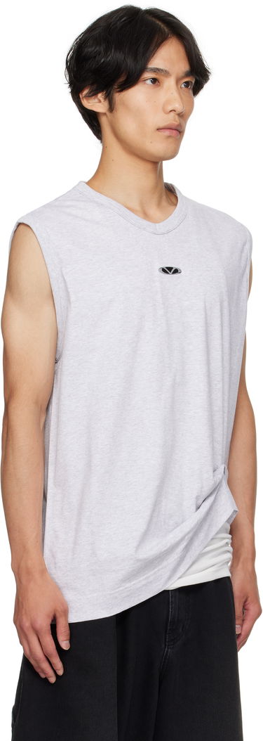 Majica brez rokavov VETEMENTS Vetements Oval Logo Jersey Tank Top Siva | UH76TR550G, 1