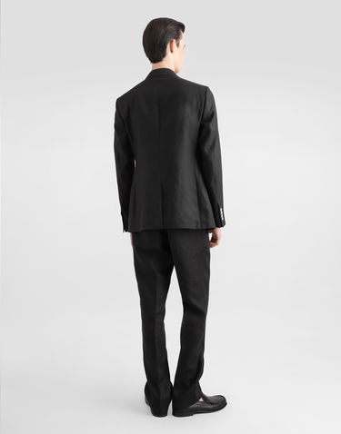 Jakna Dolce & Gabbana Dolce & Gabbana Double-breasted Linen Jacket with Patch Črna | G2TJ2ZFU4K6N0000, 2