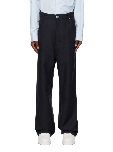 Hlače AMI Baggy Fit Trousers Mornarica | UTR102.WV0018