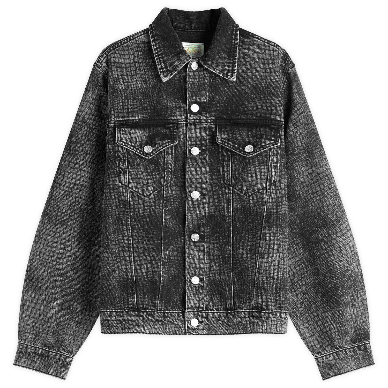 Jakna Aries Aries Lasered Croc Trucker Jacket, Size Large Črna | AR70101-BLK, 0