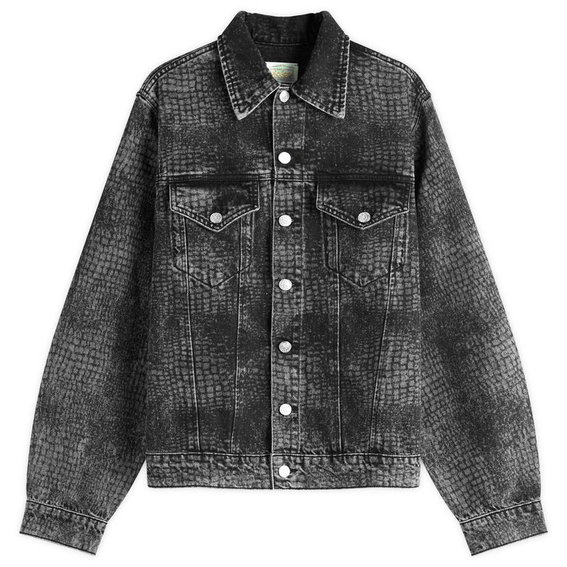 Jakna Aries Aries Lasered Croc Trucker Jacket, Size Large Črna | AR70101-BLK