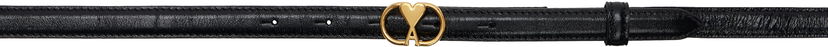 Pasovi AMI AMI Paris Ami de Coeur Leather Belt Črna | UBL001.AL0051