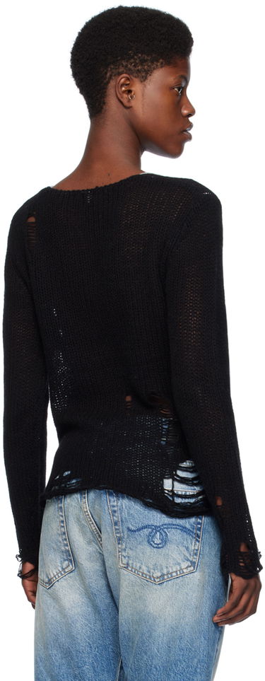 Pleteni pulover R13 R13 Layered Distressed Knit Sweater Črna | R13WY206-Y122B, 2