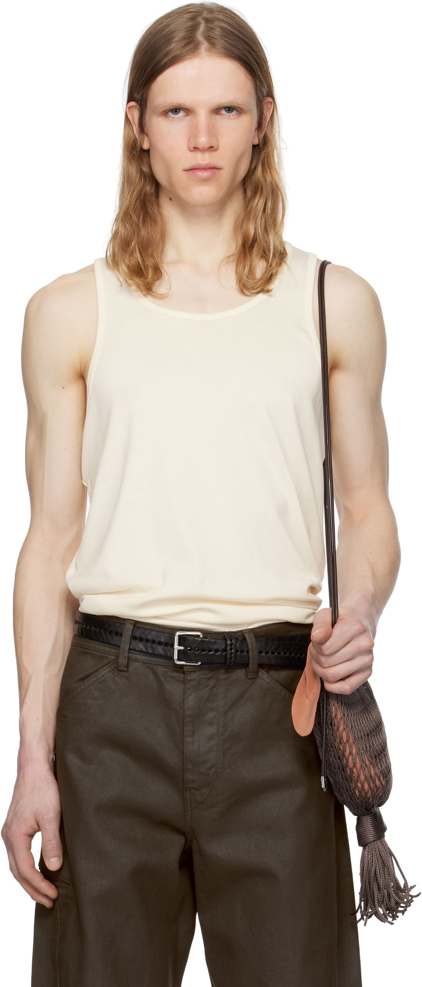 Majica brez rokavov LEMAIRE Lemaire Cotton Tank Top Bež | TO1336 LJ1016