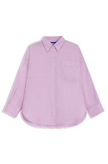 Srajce BOSS Oversized Cotton Poplin Blouse Roza | 50542970