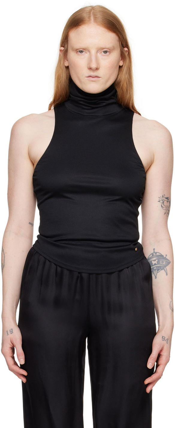 Majica brez rokavov Anine Bing Sleeveless Mock Neck Top Črna | A-08-0407-000
