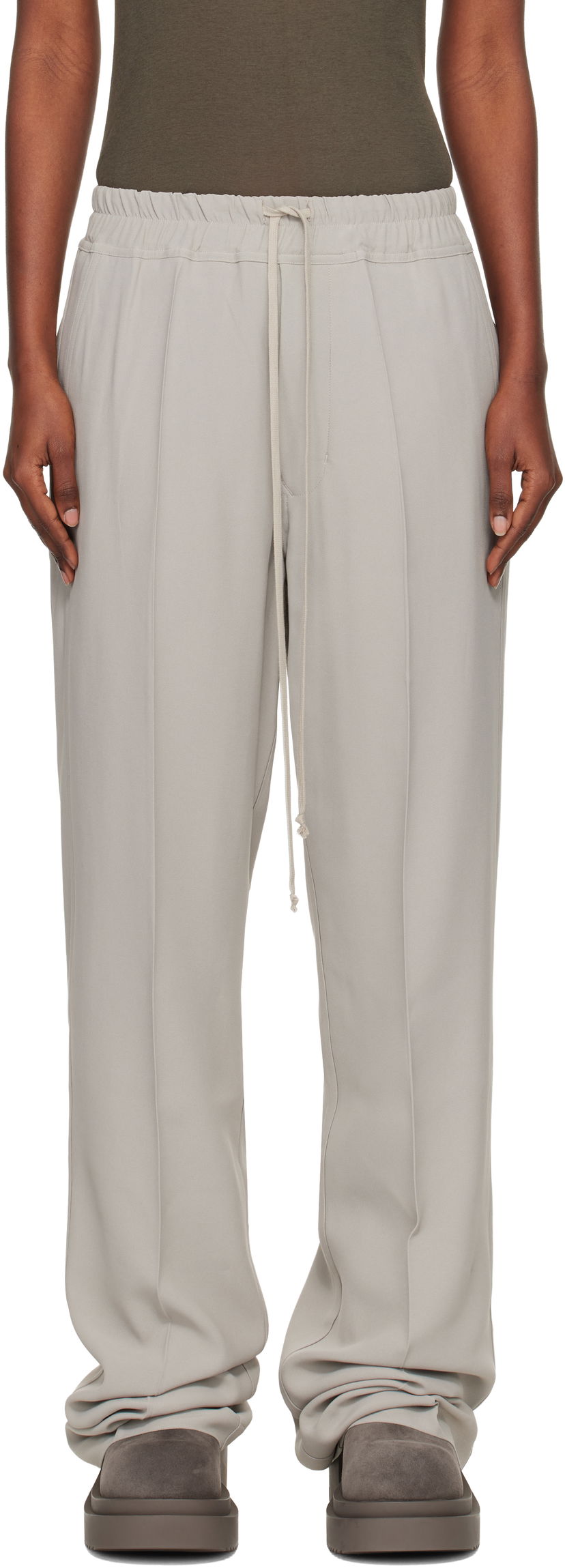 Hlače Rick Owens Rick Owens Concordians Dietrich Drawstring Trousers Siva | RP02E4325 HY