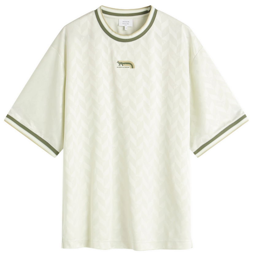 Majica MAISON KITSUNÉ Maison Kitsuné Jacquard Flash Fox Oversize T-Shirt Bela | OM00118KJ7021-0170