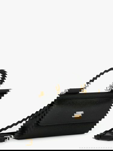 Torbica Dolce & Gabbana Dolce & Gabbana Sicily Small Dauphine Leather Top Handle Bag Črna | BB7116B100180999, 2