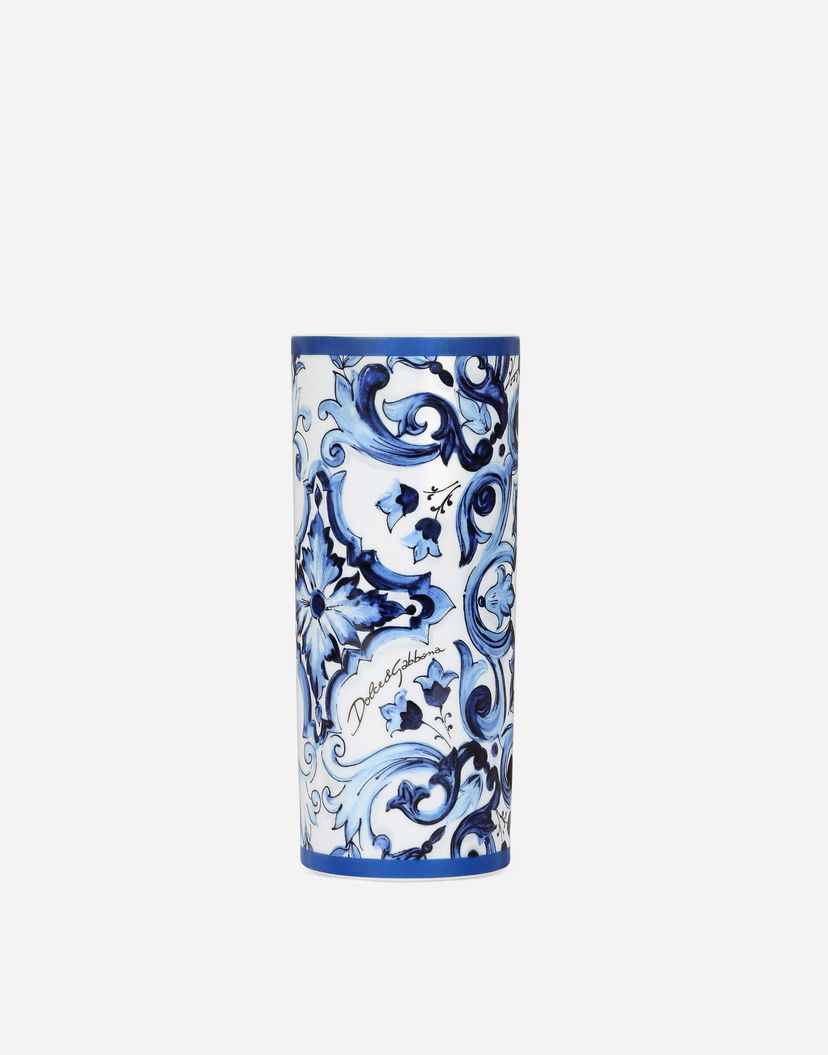 Home decor Dolce & Gabbana Dolce & Gabbana Cylindrical Porcelain Majolica-print Vase Večbarvna | TCC196TCAMZUB011