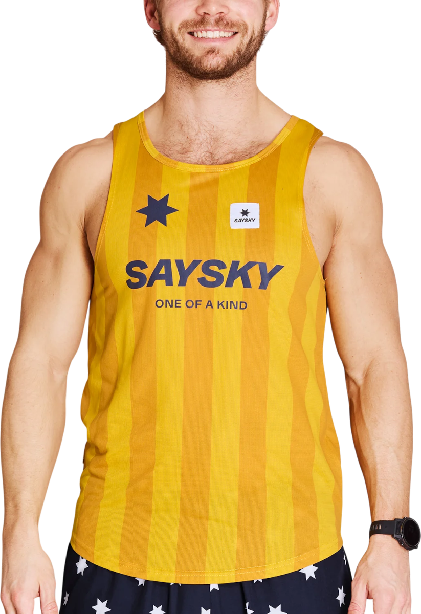 Majica brez rokavov Saysky Saysky Stripe Combat Singlet Rumena | nmrsi31c-008