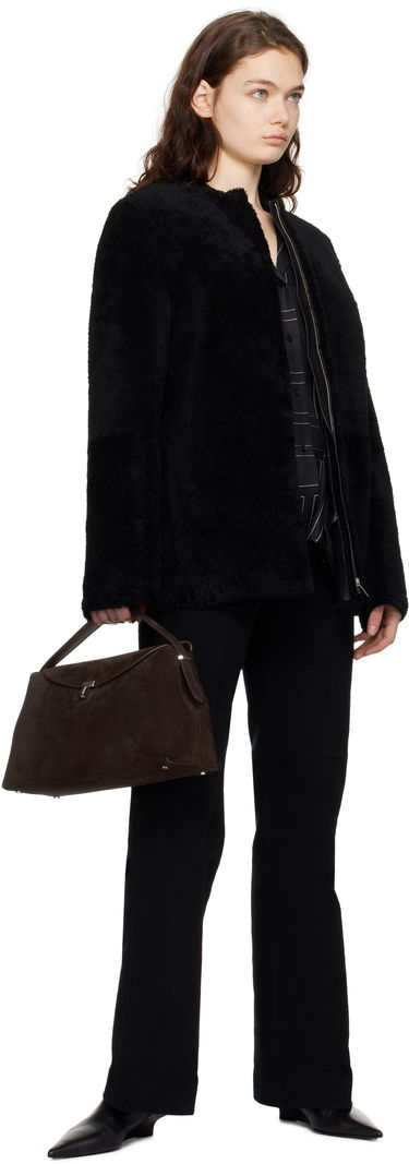 Jakna TOTEME TOTEME Zipped Teddy Shearling Jacket Črna | 251-WRO0184-LE0048, 3