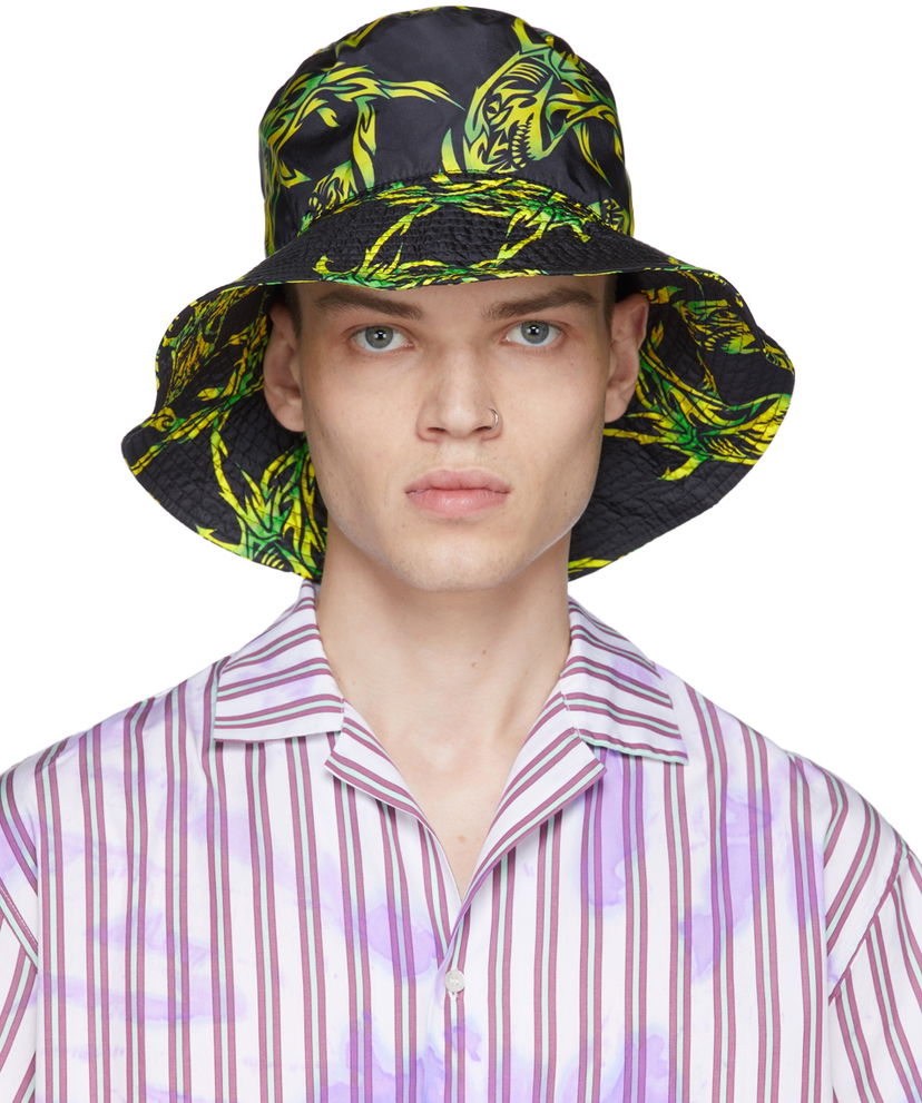 Klobuk MSGM MSGM Nylon Graphic Bucket Hat Črna | 3240ML06 227083
