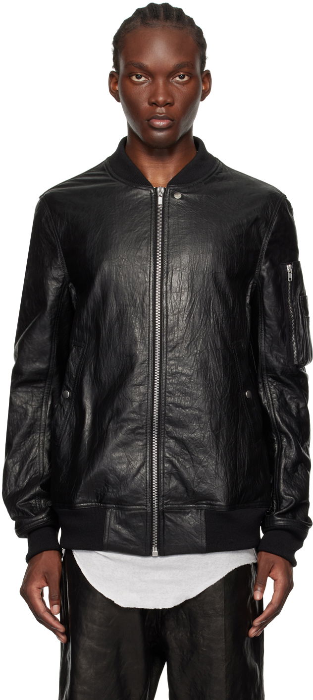 Bomber jakna Rick Owens Porterville Classic Flight Leather Jacket Črna | RU02D6789 LBW