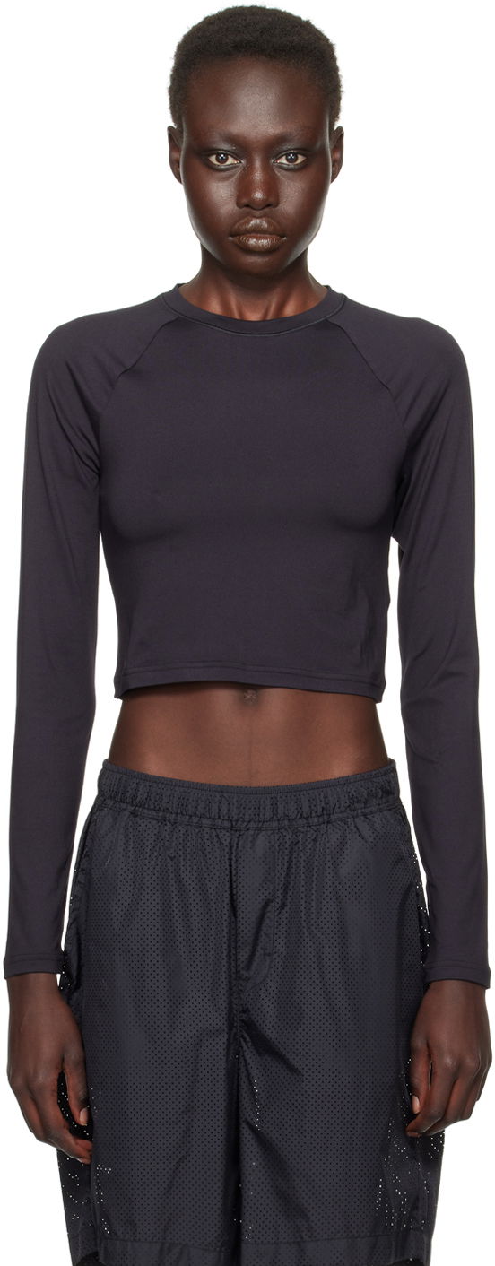 Krop-top On Running Movement Crop Long Sleeve Sport Top Črna | 1WE30030553
