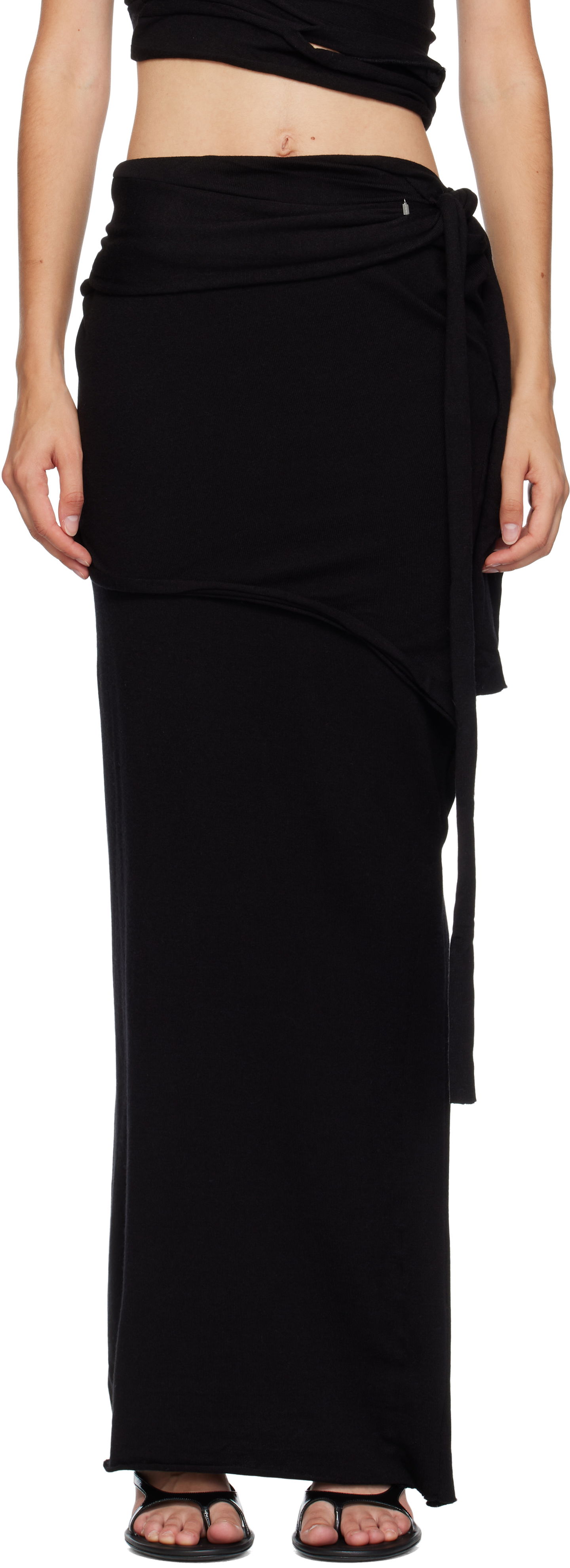 Krila Ottolinger Ottolinger Lounge Drape Maxi Skirt Črna | 107-302007-01, 0