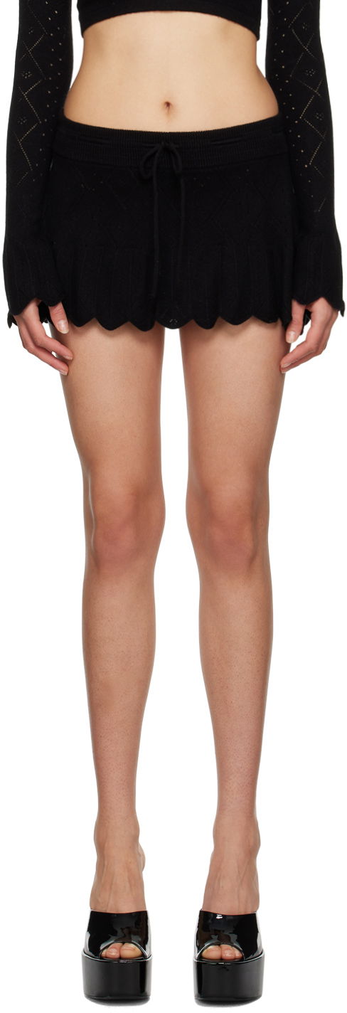 Krila GUIZIO Guizio Scalloped Miniskirt Črna | DGF22M603_BLK