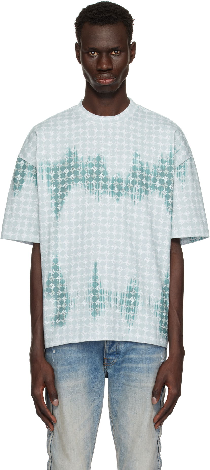 Majica AMIRI AMIRI MA Quad Bleached Oversized T-Shirt Zelena | AMJYTE1181