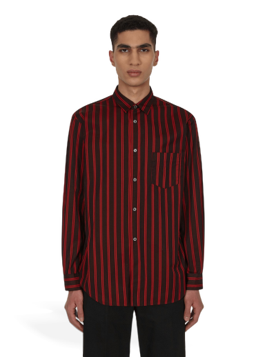 Srajce Comme des Garçons Yarn Dyed Stripe Shirt Črna | FI-B017 1