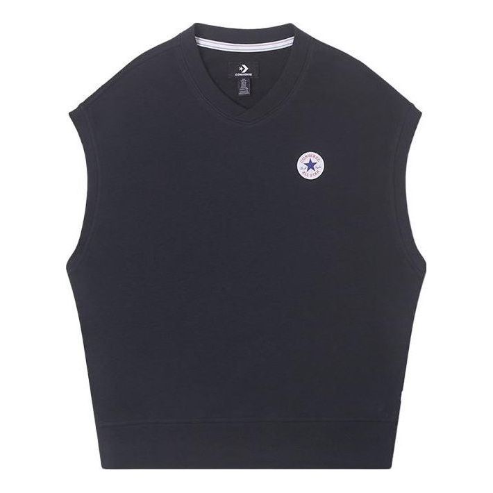 Telovnik Converse Knitted V-neck Vest Črna | 10025908-A02