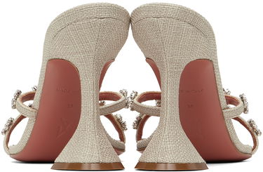 Modni dodatki Amina Muaddi Amina Muaddi Lily 95 Heeled Sandals Bež | LILY SLIPPER 95 CL CANVAS, 1
