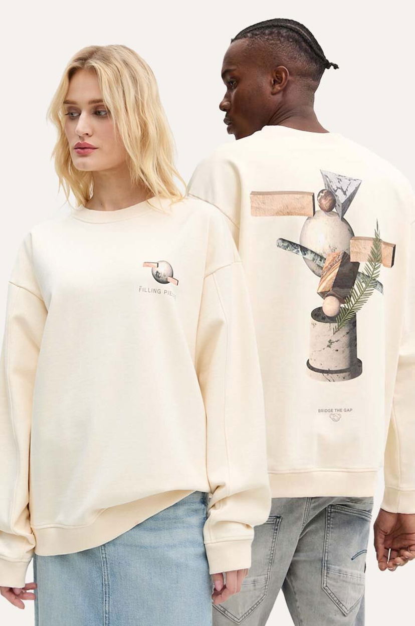 Pulover Filling Pieces Filling Pieces Printed Sweatshirt Bež | 74514089936