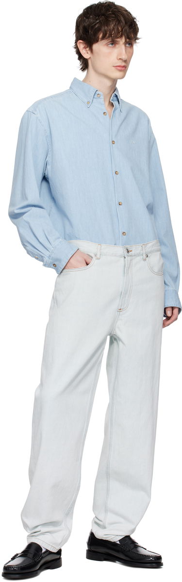 Srajce A.P.C. A.P.C. Mathias Denim Shirt Modra | COGXX-H12586, 4