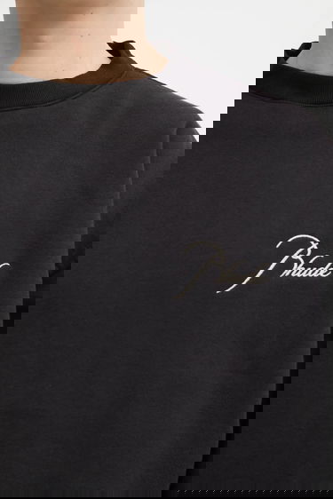 Pulover Rhude Classique Crewneck Script Logo Sweatshirt Črna | RHFW25ST06012, 3