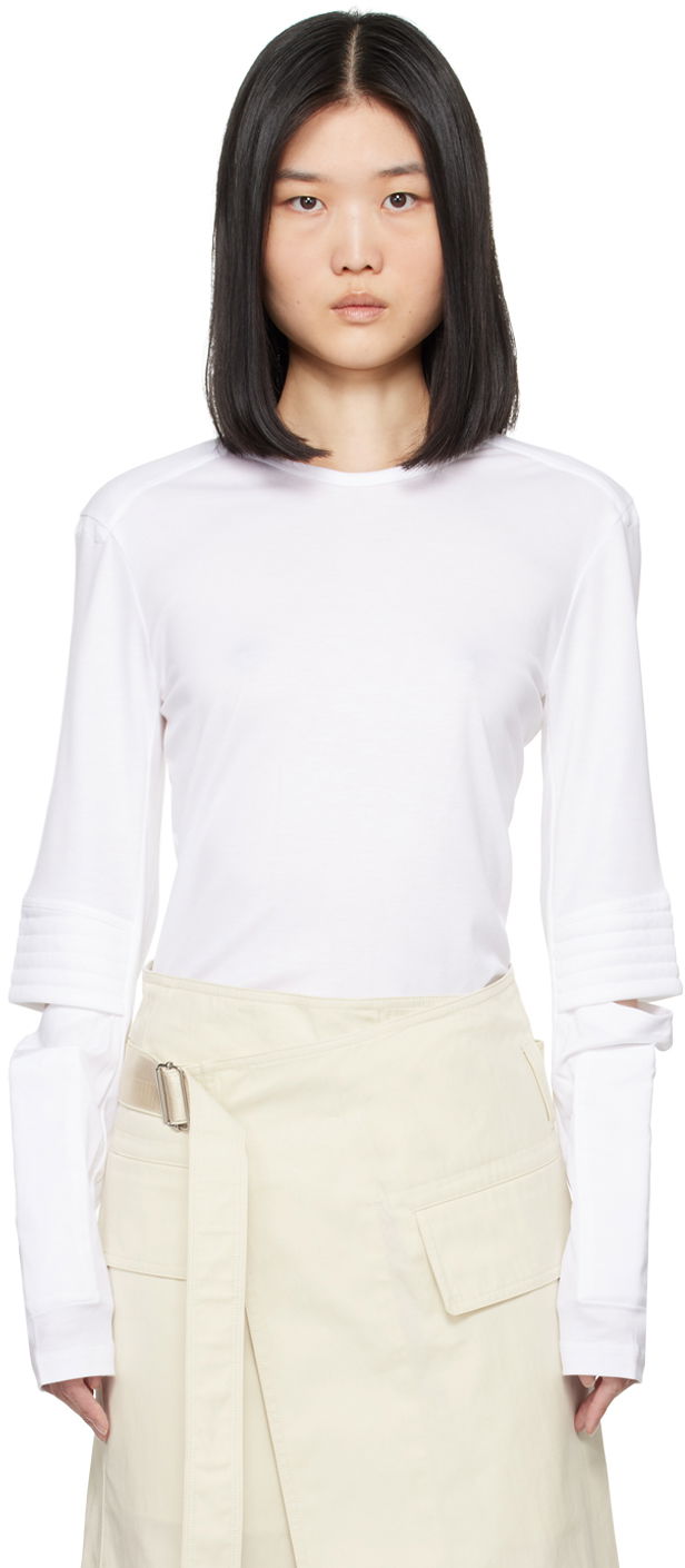 Majica Helmut Lang Helmut Lang Astro Crew Long Sleeve T-Shirt Bela | O05HW502