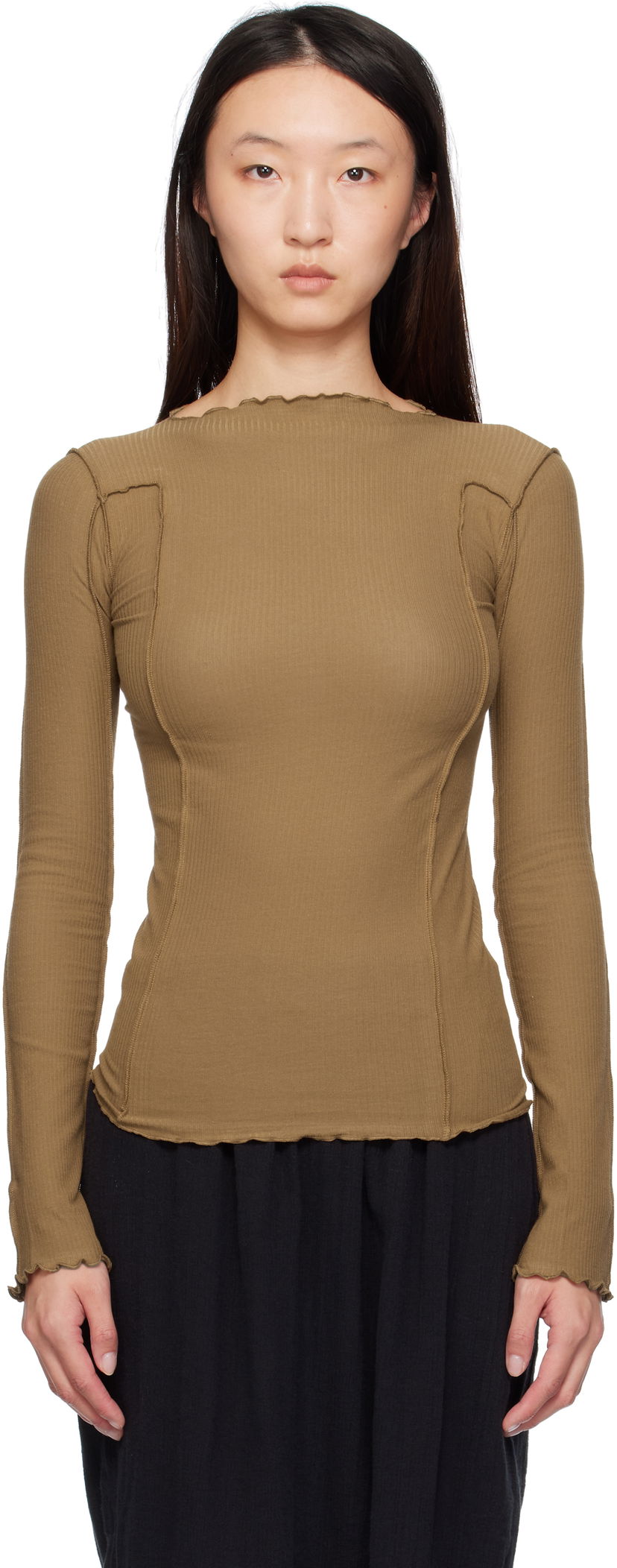 Majica Baserange Baserange Omato Long Sleeve T-Shirt Rjava | TTML-RB-SU25