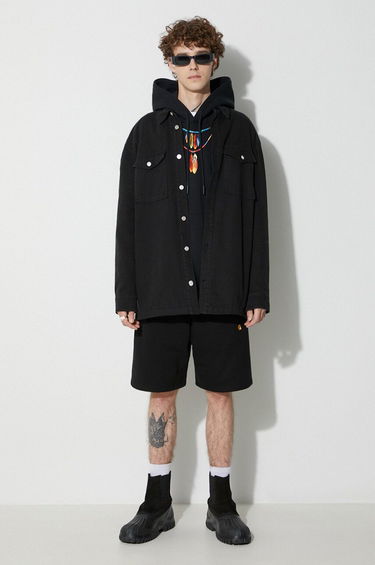 Pulover Marcelo Burlon Feather Necklace Hoodie Črna | CMBB040C99FLE0021025, 1