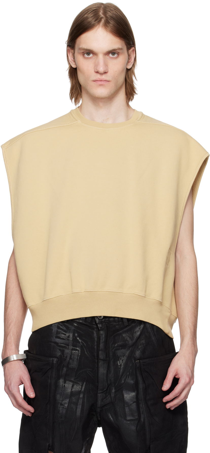 Pleteni pulover Rick Owens Rick Owens DRKSHDW Hollywood Jumbo Tatlin Sleeveless Sweatshirt Bež | DU01E3160 F