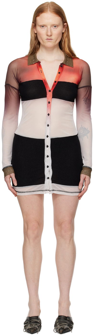 Obleke Ottolinger Ottolinger Semi-Sheer Button-Front Minidress Večbarvna | 103102