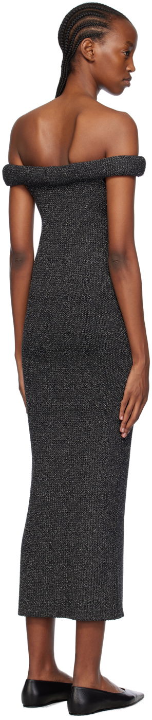 Obleke TOTEME TOTEME Off-The-Shoulder Midi Dress Siva | 241-WRD1179-YA0031, 2
