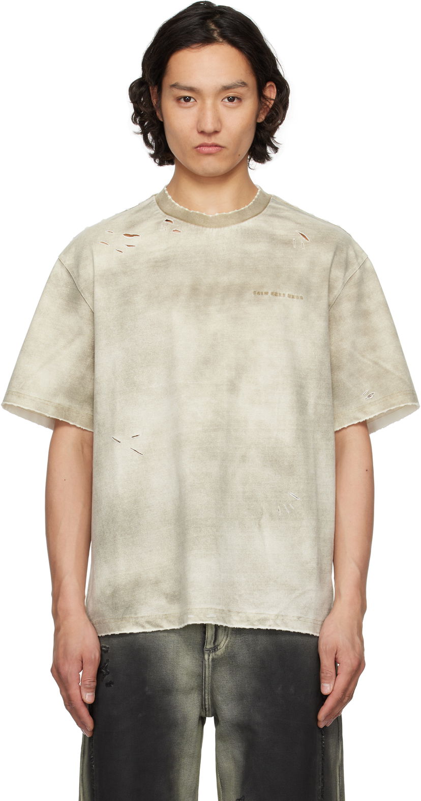 Majica Feng Chen Wang Feng Chen Wang Sandwashed T-Shirt Bež | FUS19TS03