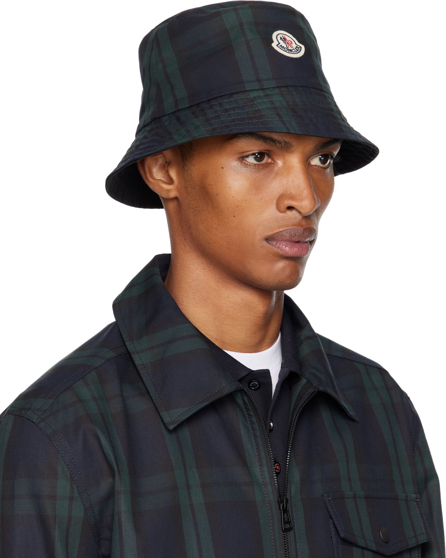 Klobuk Moncler Moncler Reversible Black Watch Tartan Bucket Hat Mornarica | K20913B00027M7661, 1
