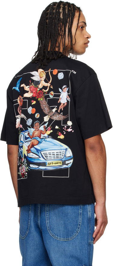 Majica Off-White Off-White Fresco Angel Graphic T-Shirt Črna | OMAA120S25JER0031001, 2