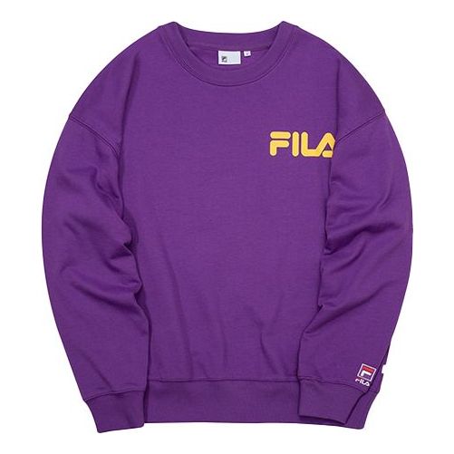 Pleteni pulover FILA Fusion Logo Print Pullover Lila | T11U038205F-PU